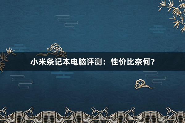 小米条记本电脑评测：性价比奈何？